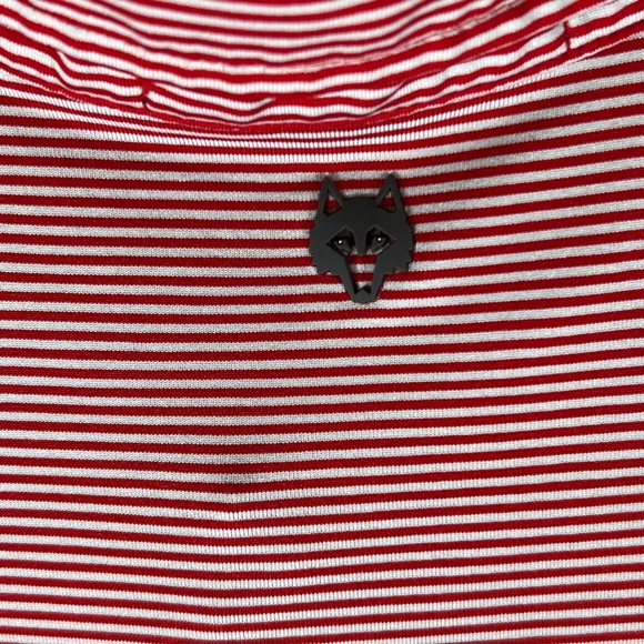 Greyson Golf Polo Shirt Red White Striped Leaf‎ Logo Casual Mens 2XL - Picture 10 of 10
